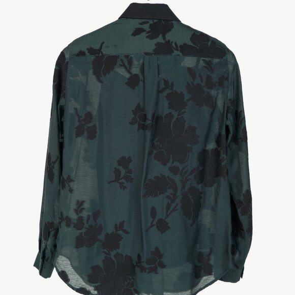 Burberry Green Floral Fil Coupe Buttoned Shirt - Picture 2 of 12